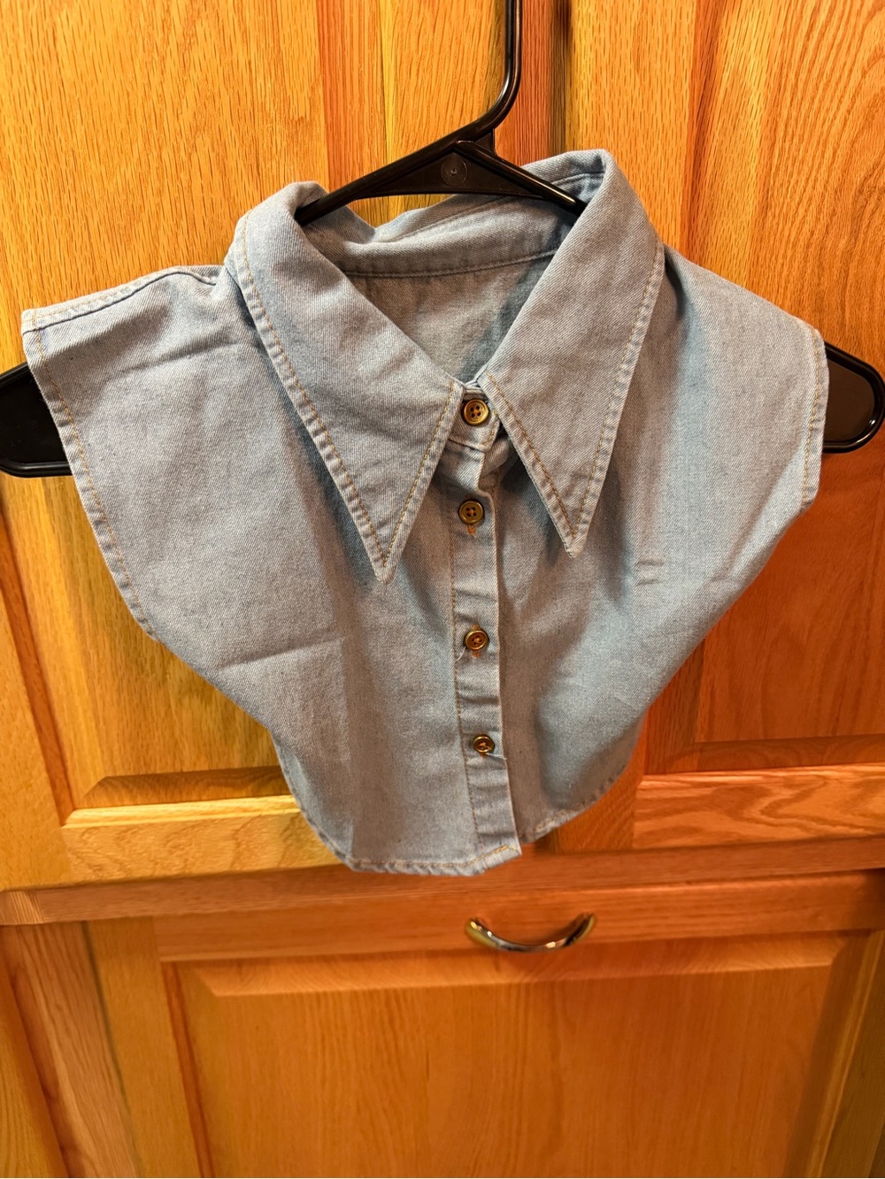 Light Blue Denim Detachable Collar Bib